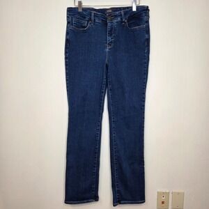 NYDJ Marilyn Straight Leg Jeans Dark Wash Blue Lift Tuck Denim Size 10
